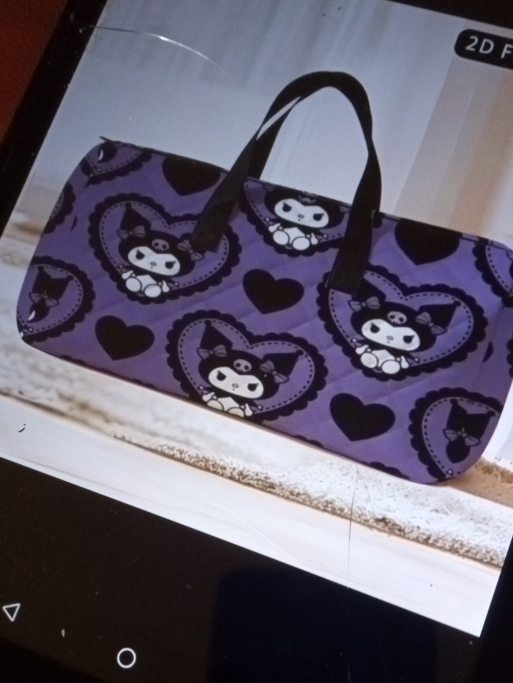 Kuromi Purple Heart Print Weekender Bag